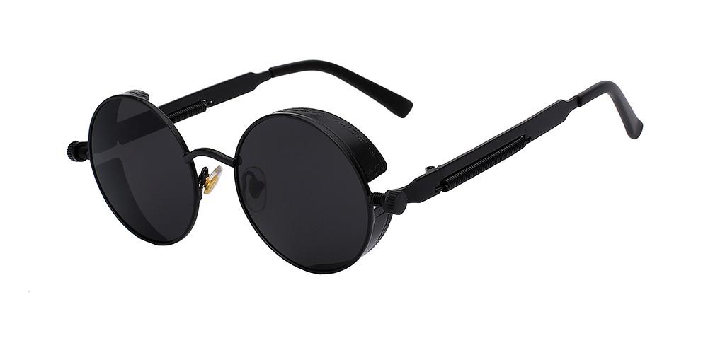 Round Sunglasses Steampunk Metal Side Shields UV400