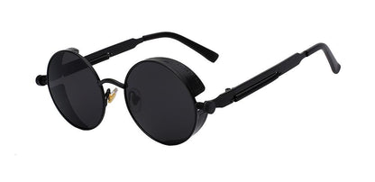 Round Sunglasses Steampunk Metal Side Shields UV400