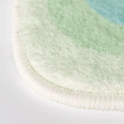 Rug Pastel Cloud Motif Polyester Non-Slip Backing
