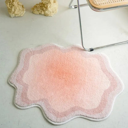 Rug Pastel Cloud Motif Polyester Non-Slip Backing