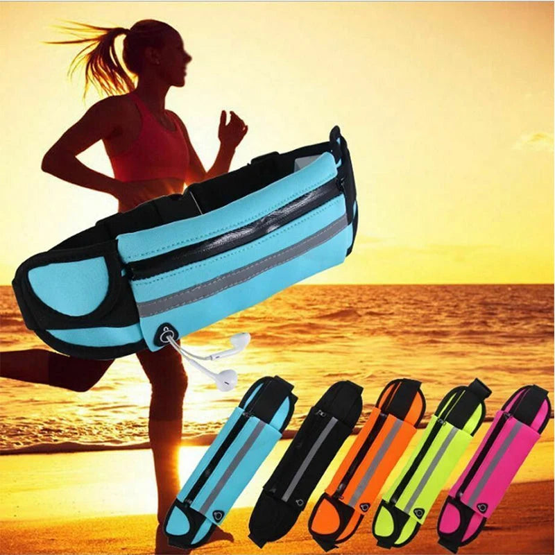 Running Belt Ultralight Stretch Fit Water-Repellent Lycra Sealed Zipper