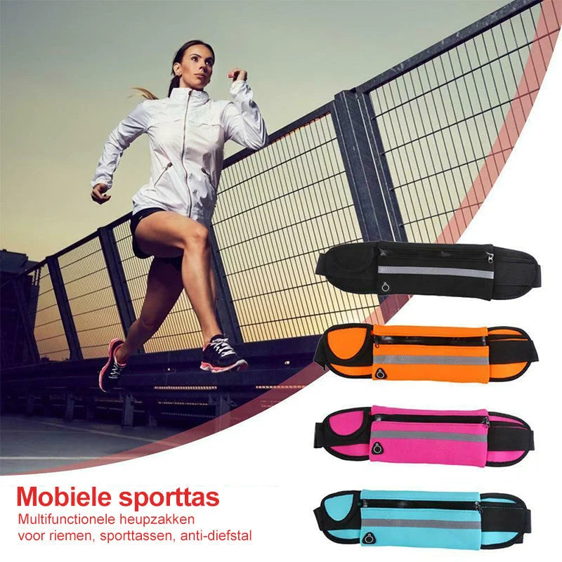 Running Belt Ultralight Stretch Fit Water-Repellent Lycra Sealed Zipper