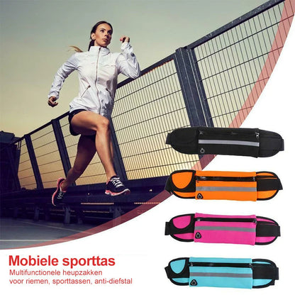 Running Belt Ultralight Stretch Fit Water-Repellent Lycra Sealed Zipper