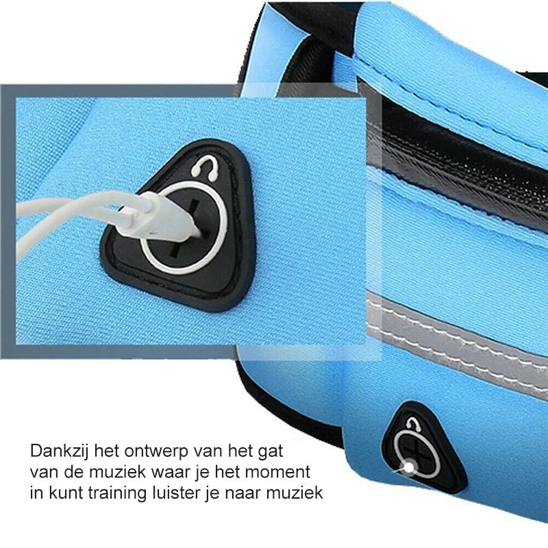 Running Belt Ultralight Stretch Fit Water-Repellent Lycra Sealed Zipper