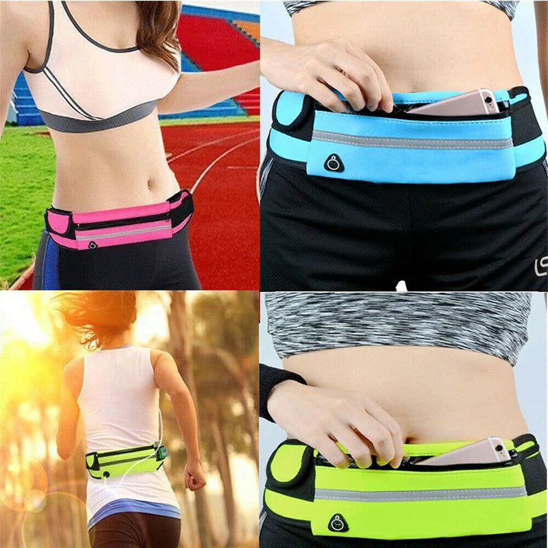 Running Belt Ultralight Stretch Fit Water-Repellent Lycra Sealed Zipper