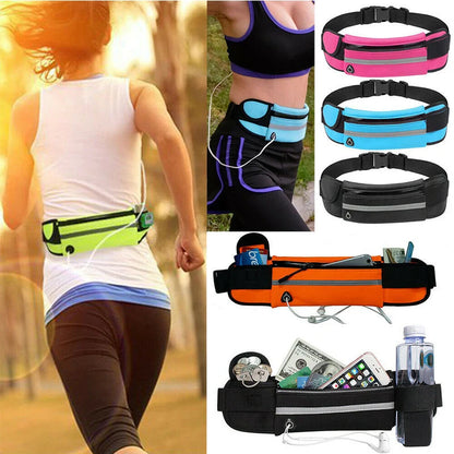 Running Belt Ultralight Stretch Fit Water-Repellent Lycra Sealed Zipper