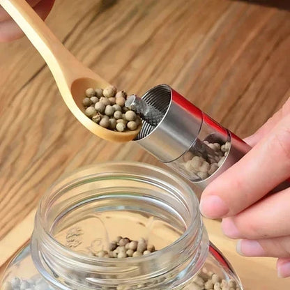 Salt & Pepper Mill One-Handed Push Stainless Steel