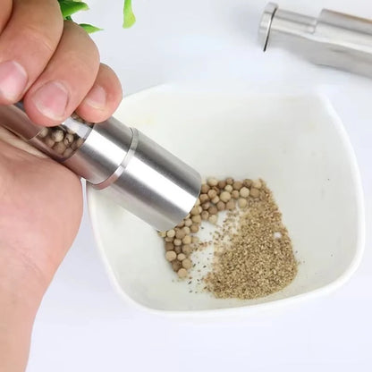 Salt & Pepper Mill One-Handed Push Stainless Steel