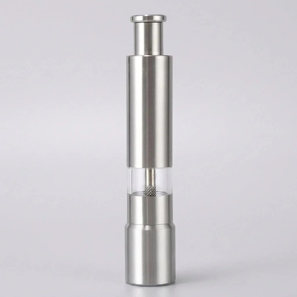 Salt & Pepper Mill One-Handed Push Stainless Steel