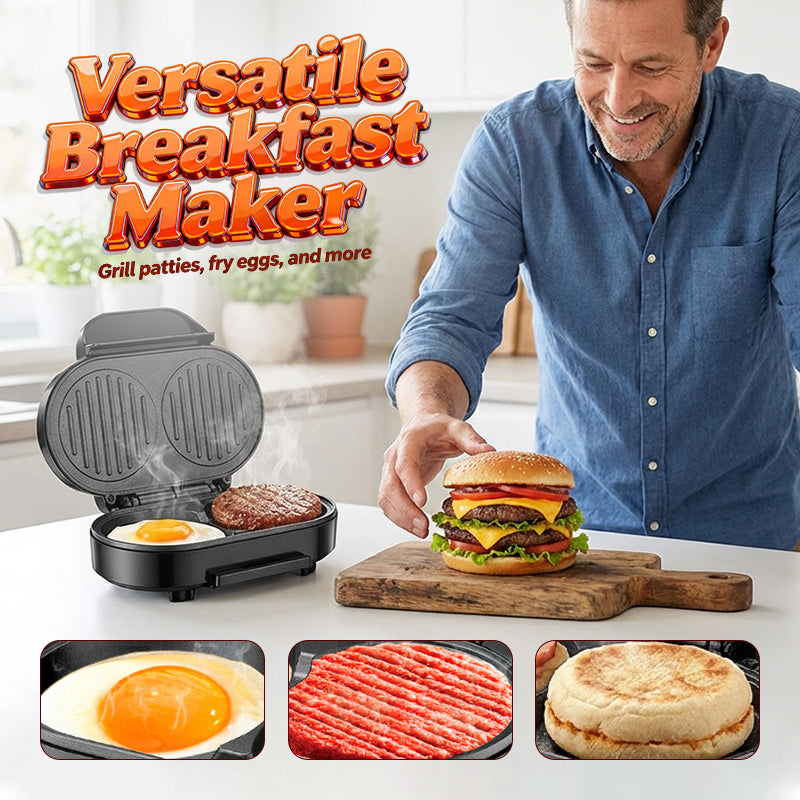 Sandwich Maker Double Non-Stick Plates Sturdy Metal Body