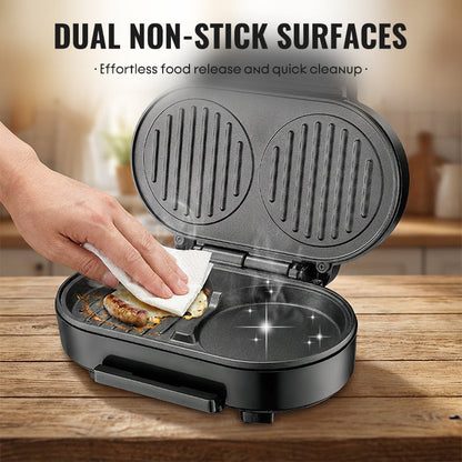Sandwich Maker Double Non-Stick Plates Sturdy Metal Body