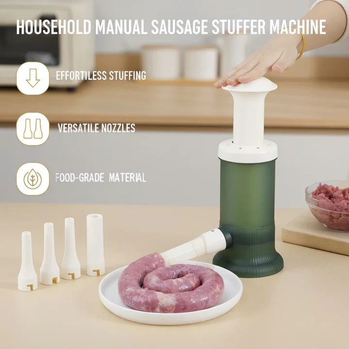 Sausage Stuffer Manual Controlled Plunger 4 Nozzles