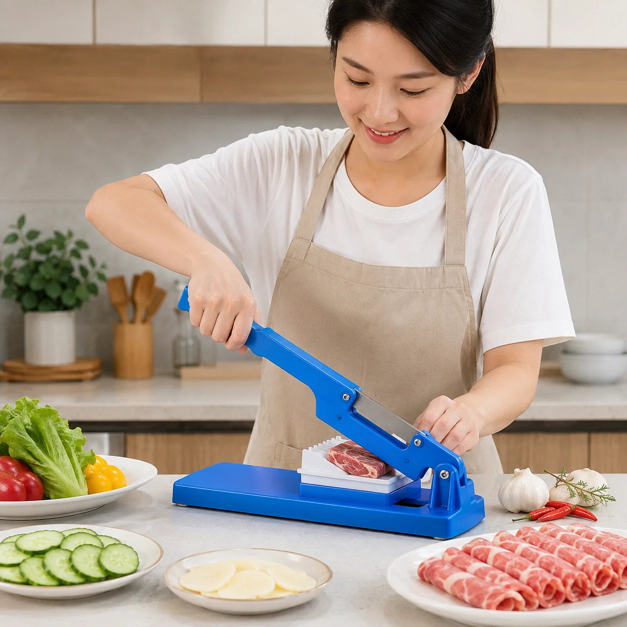 Sausage Stuffer Manual Ergonomic Lever Stainless Steel Blade