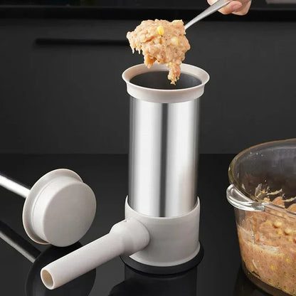 Sausage Stuffer Stainless Steel Manual Lever Four Filling Tubes
