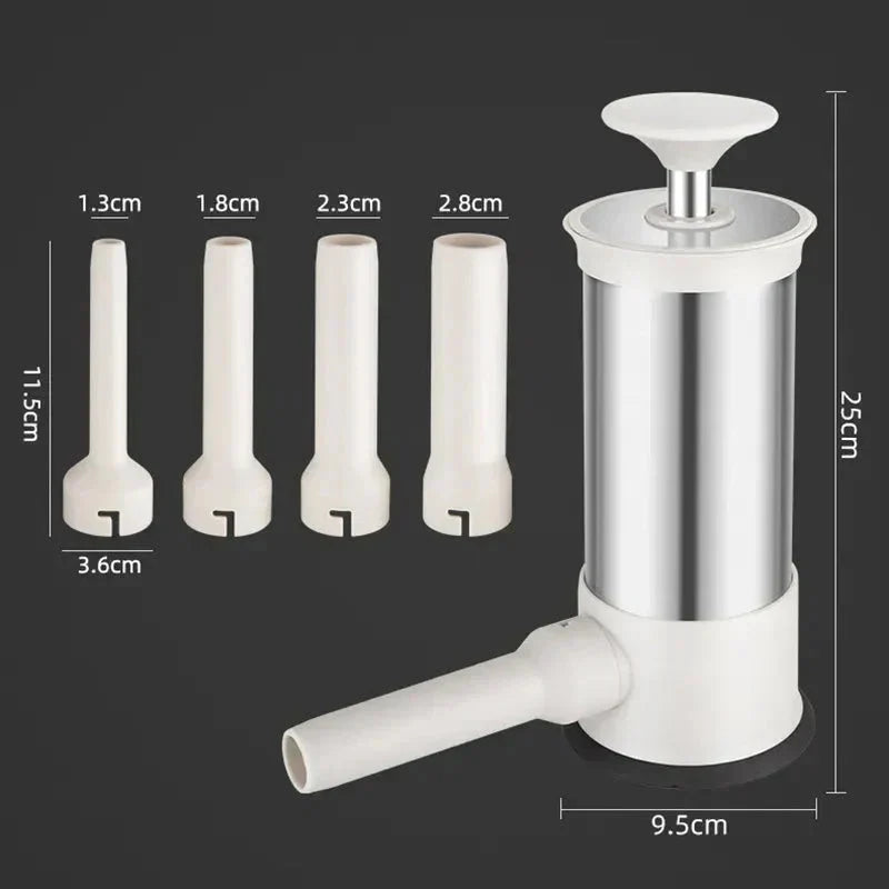 Sausage Stuffer Stainless Steel Manual Lever Four Filling Tubes
