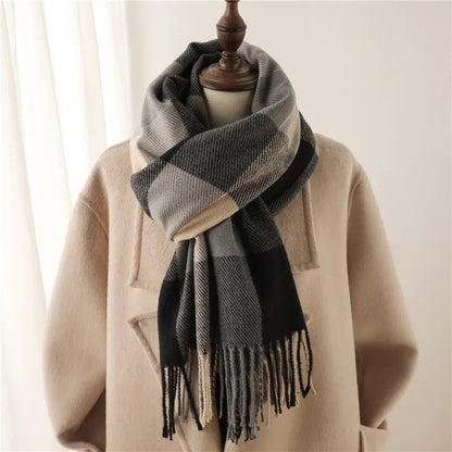 Scarf Cashmere Checkered Large