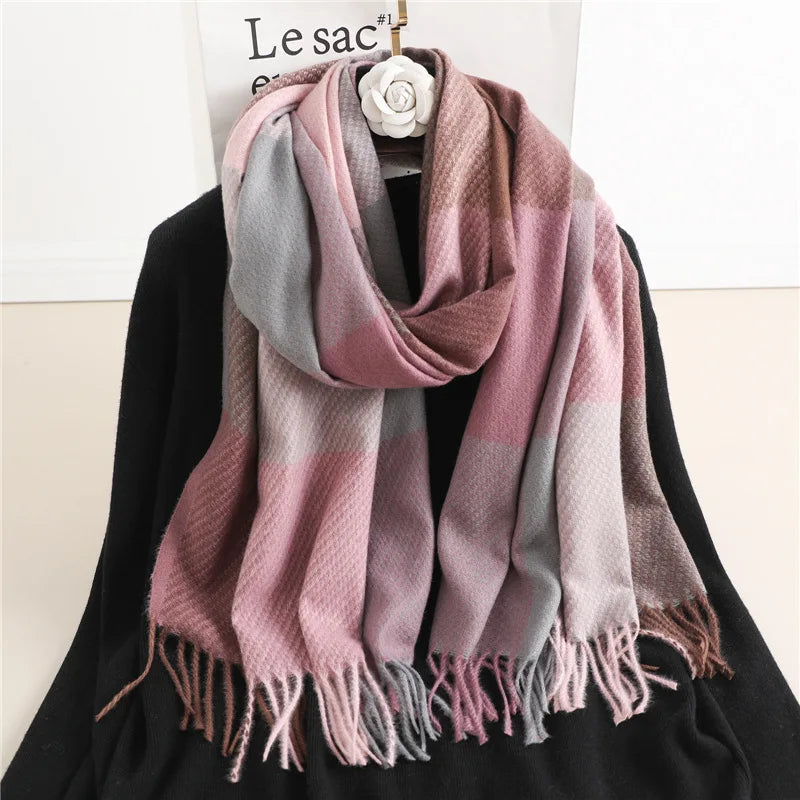 Scarf Cashmere Checkered Large