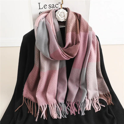 Scarf Cashmere Checkered Large