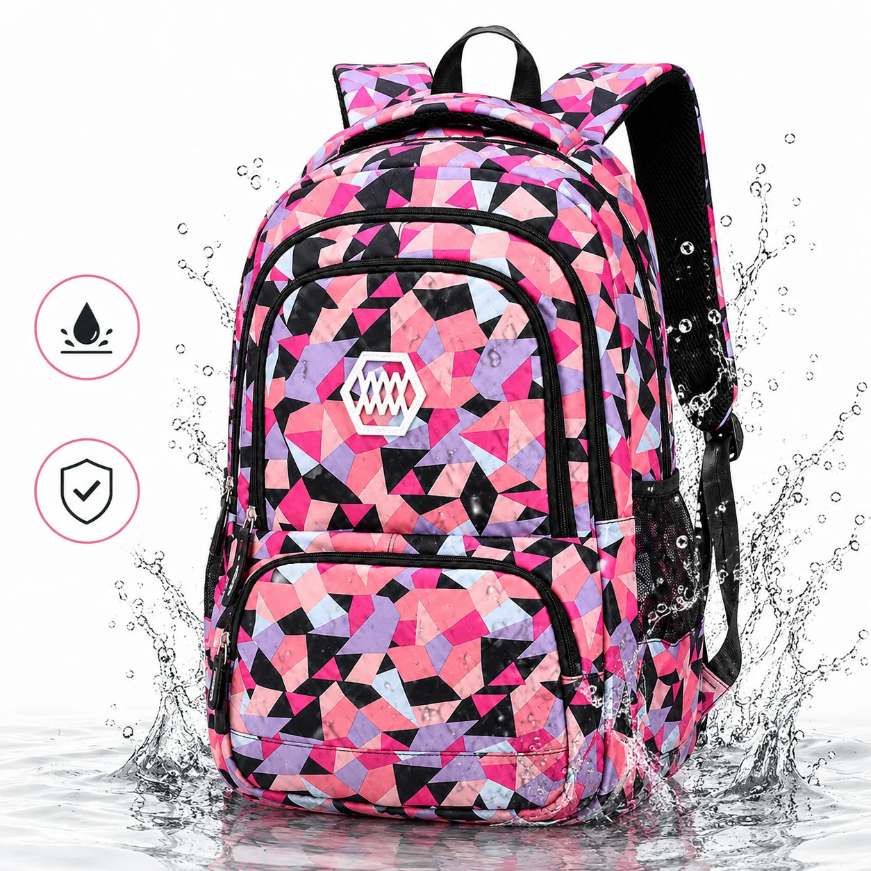School Backpack Set 3-Piece Water-Resistant Polyester Laptop Pocket
