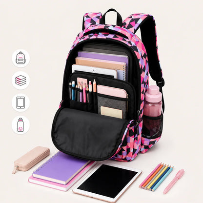 School Backpack Set 3-Piece Water-Resistant Polyester Laptop Pocket