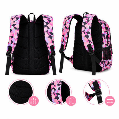 School Backpack Set 3-Piece Water-Resistant Polyester Laptop Pocket