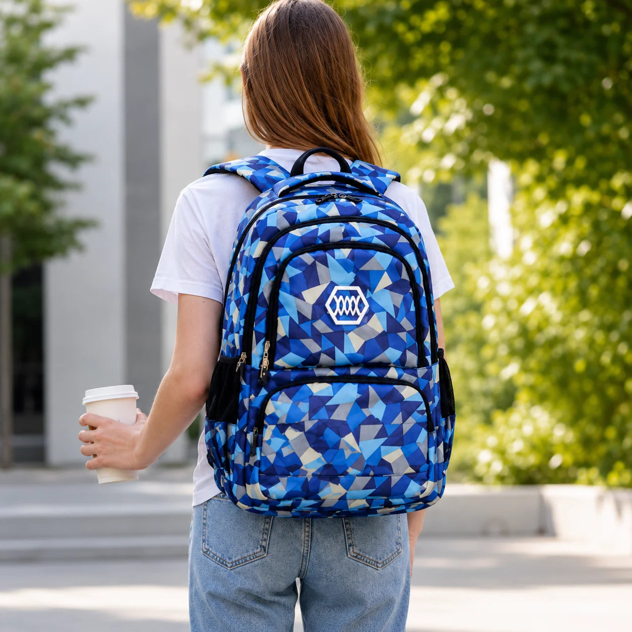 School Backpack Set 3-Piece Water-Resistant Polyester Laptop Pocket
