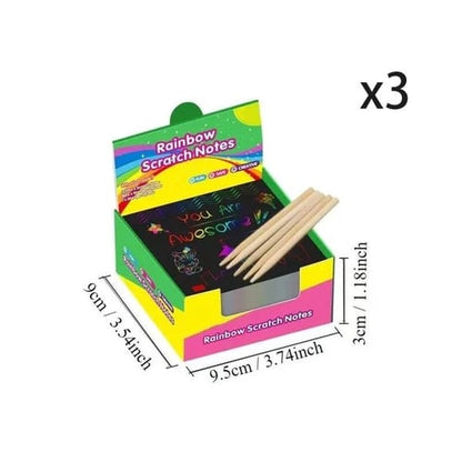 Scratch Art Kit Rainbow Reveal Non-Toxic Set of 100