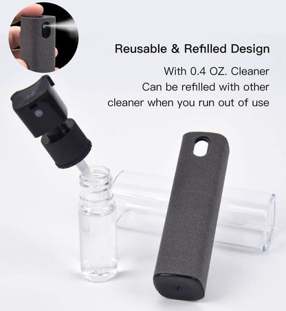 Screen Cleaner 3-in-1 Refillable Spray, Microfiber Cloth & Case