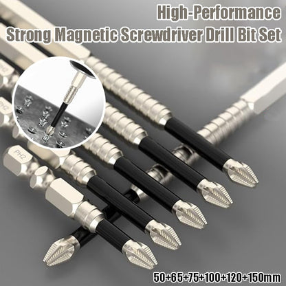 Screwdriver Bits Magnetic Hardened Carbon Steel Set of 6