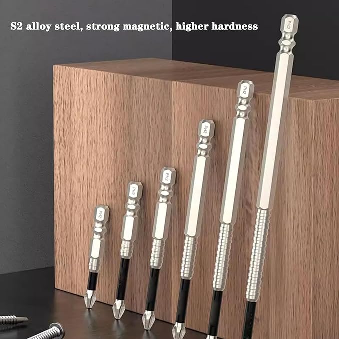 Screwdriver Bits Magnetic Hardened Carbon Steel Set of 6