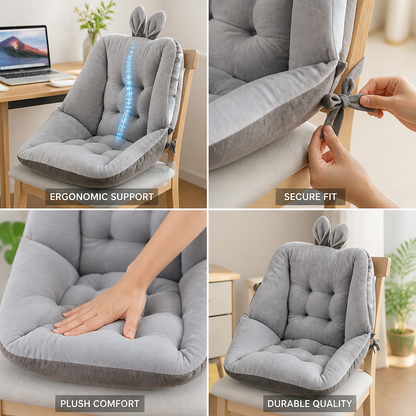 Seat & Back Cushion Ergonomic Tailbone Relief Velour Cover