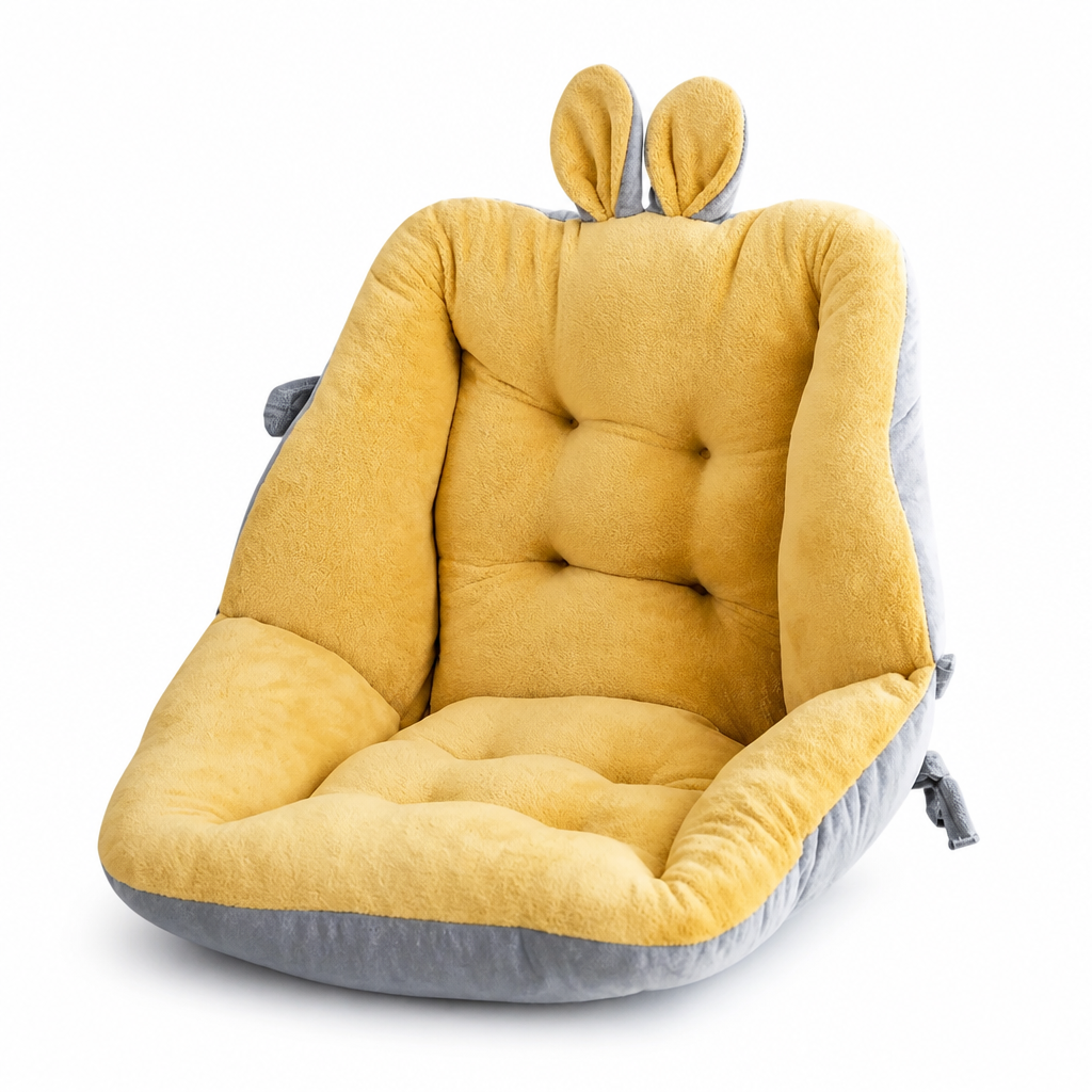 Seat & Back Cushion Ergonomic Tailbone Relief Velour Cover