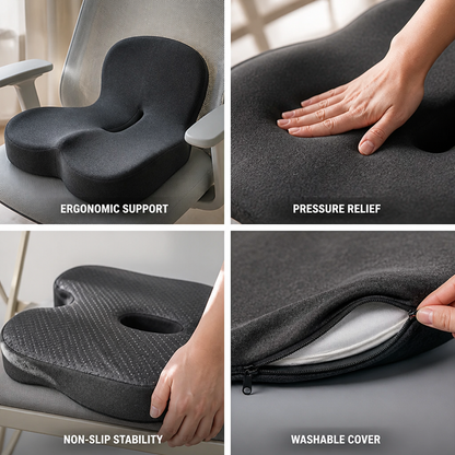 Seat Cushion Ergonomic Memory Foam Pressure-Relieving & Non-Slip