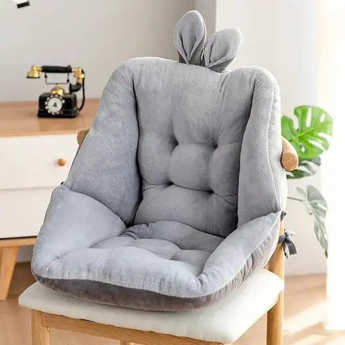 Seat Cushion Quilted Plush Lumbar Support Adjustable Ties