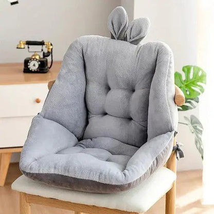 Seat Cushion Quilted Plush Lumbar Support Adjustable Ties