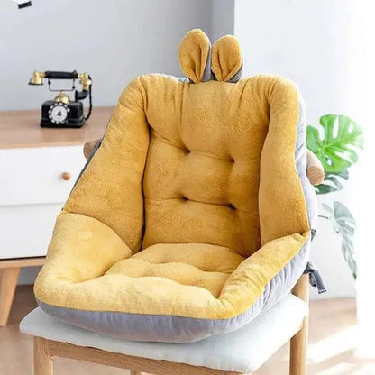 Seat Cushion Quilted Plush Lumbar Support Adjustable Ties
