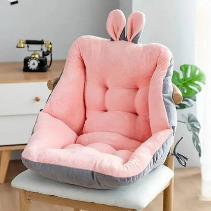 Seat Cushion Quilted Plush Lumbar Support Adjustable Ties