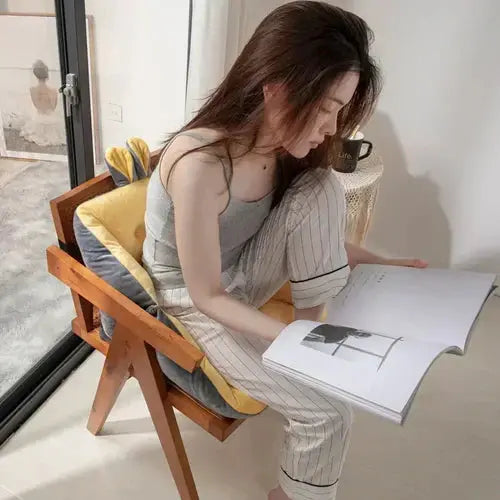 Seat Cushion Quilted Plush Lumbar Support Adjustable Ties