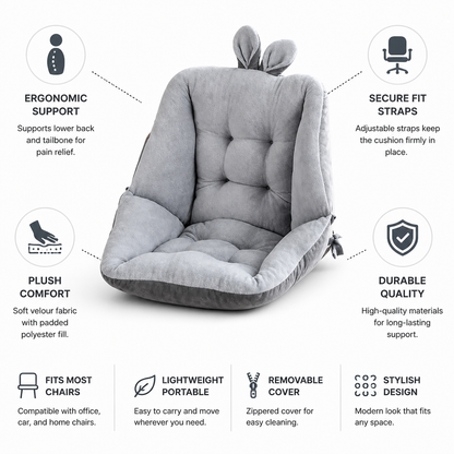 Seat Cushion Tailbone & Lumbar Support Velour Cover
