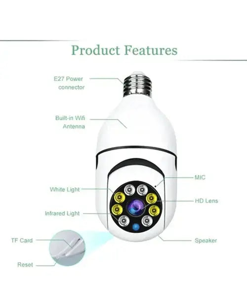 Security Camera E27 Socket 1080p Pan & Tilt