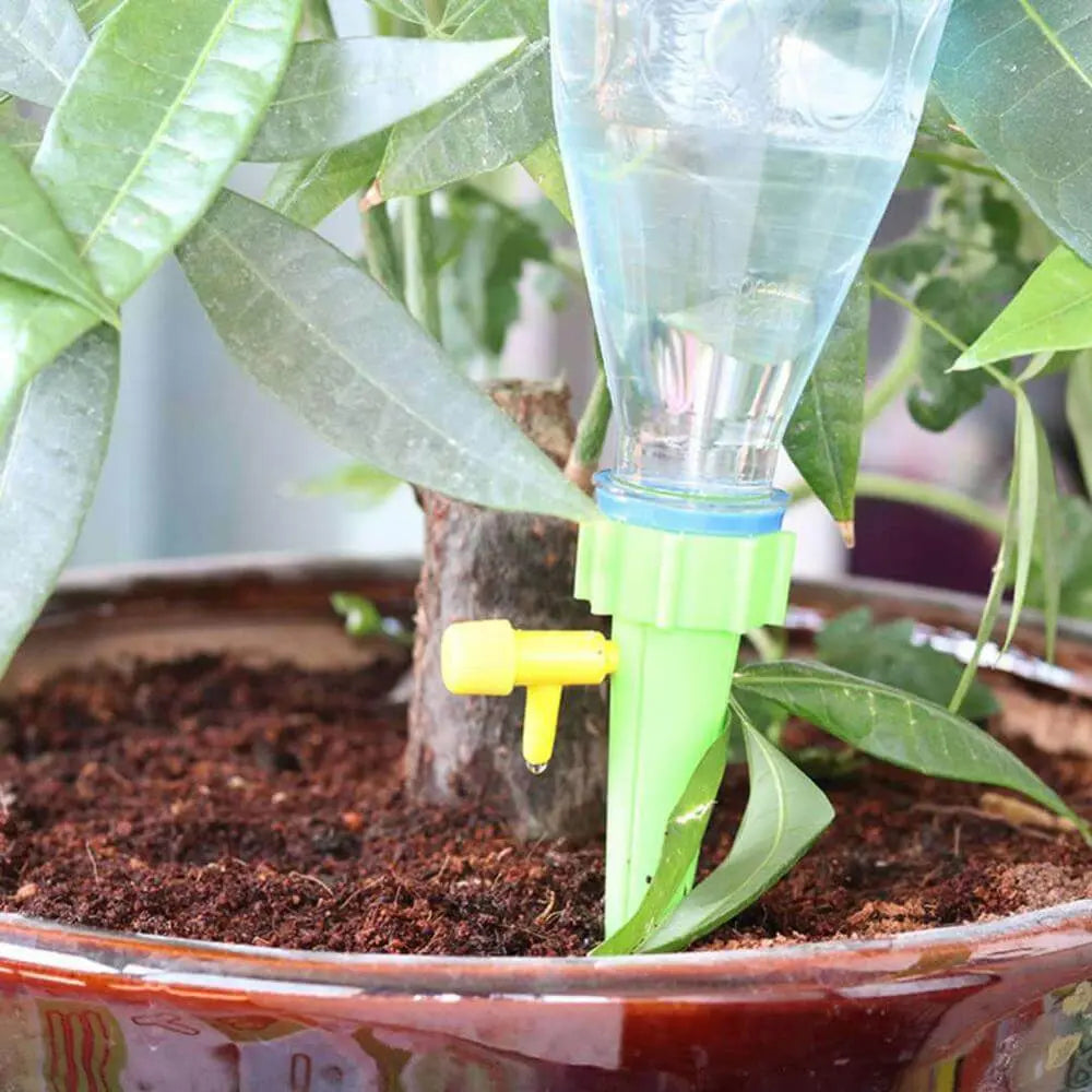 Self-Watering Plant Spikes Adjustable Drip Valve Set of 6