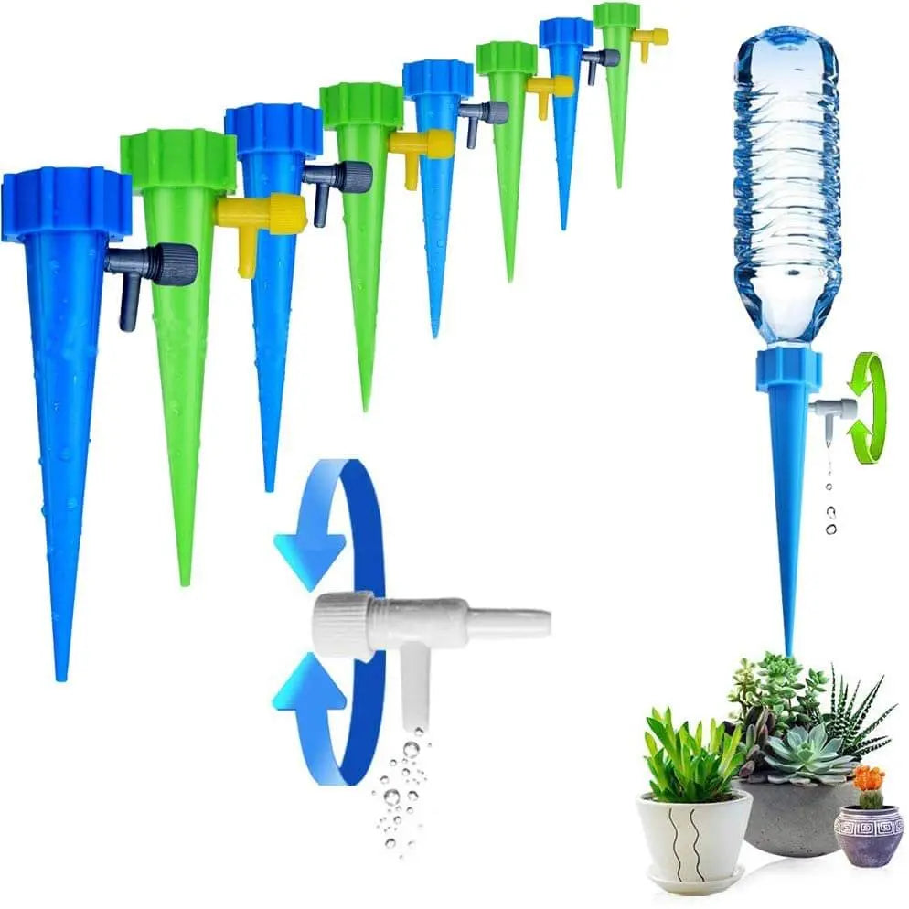 Self-Watering Plant Spikes Adjustable Drip Valve Set of 6