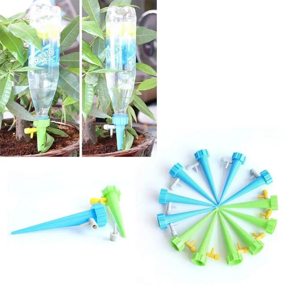 Self-Watering Plant Spikes Adjustable Drip Valve Set of 6
