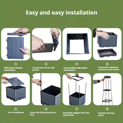 Self-Watering Planter Multi-Tier Hidden Reservoir & Trellis