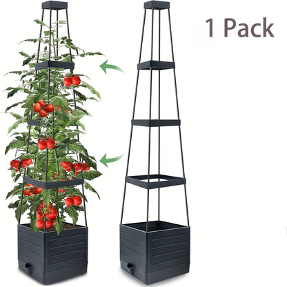 Self-Watering Planter Multi-Tier Hidden Reservoir & Trellis