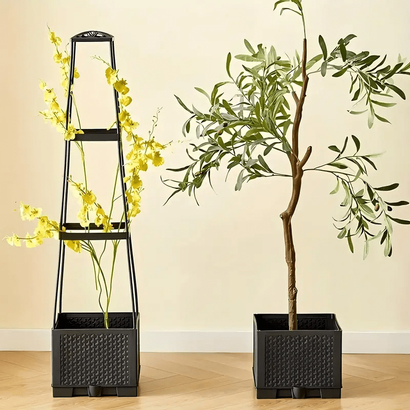 Self-Watering Planter Multi-Tier Hidden Reservoir & Trellis