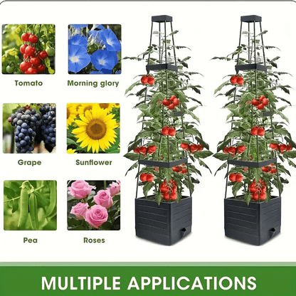 Self-Watering Planter Multi-Tier Hidden Reservoir & Trellis