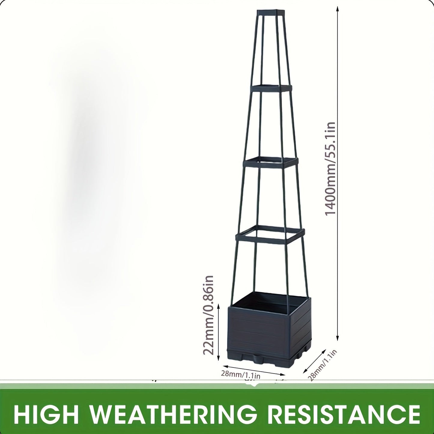 Self-Watering Planter Multi-Tier Hidden Reservoir & Trellis