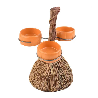 Serving Bowl Stand Pumpkin-Shaped Resin & Iron Space-Saving