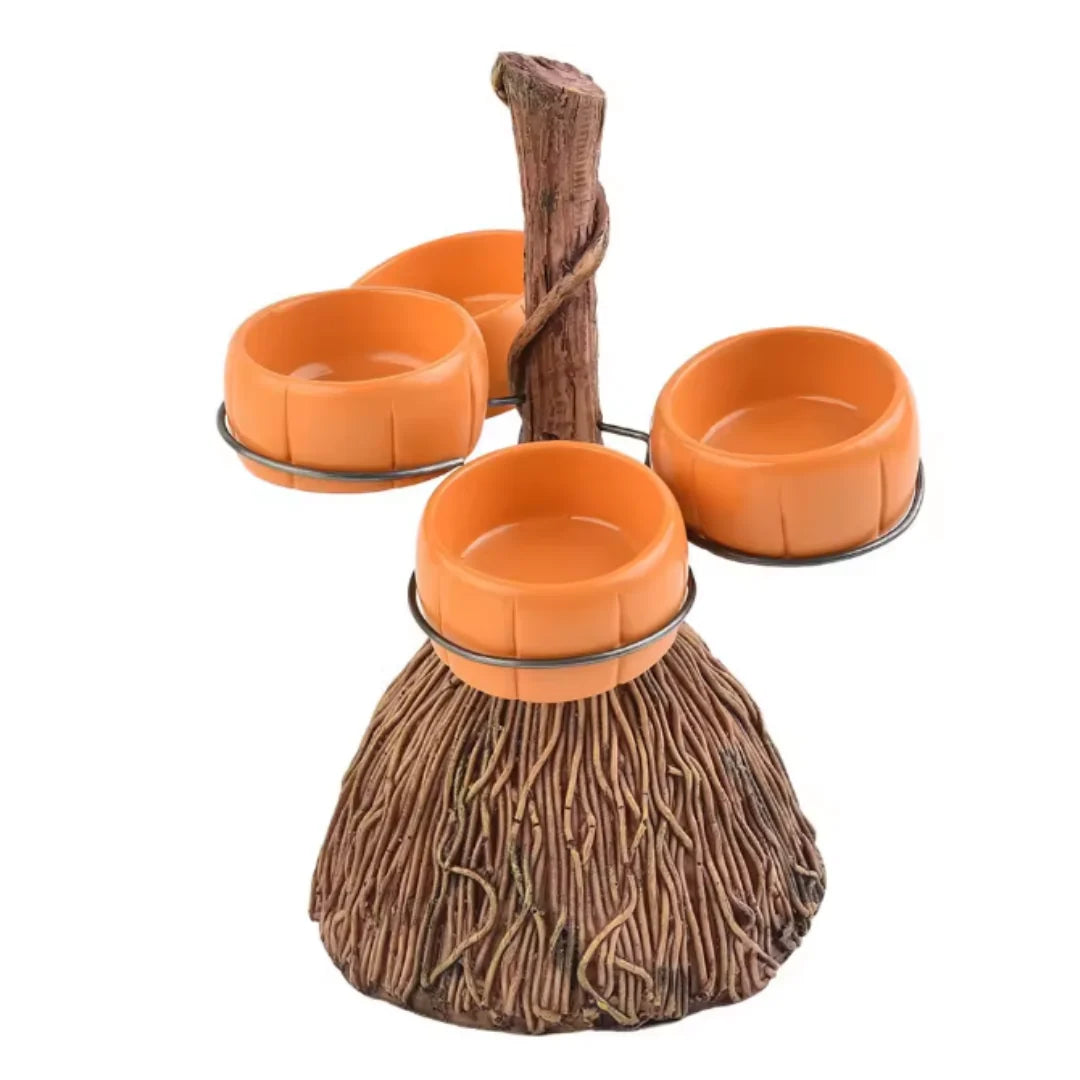 Serving Bowl Stand Pumpkin-Shaped Resin & Iron Space-Saving